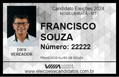 Candidato FRANCISCO SOUZA 2024 - NOVA UBIRATÃ - Eleições