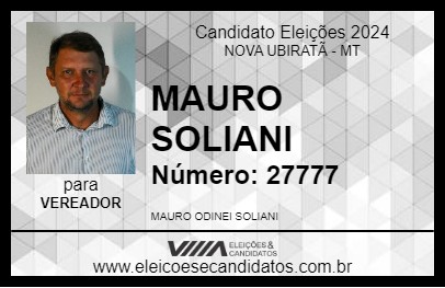 Candidato MAURO SOLIANI 2024 - NOVA UBIRATÃ - Eleições