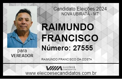 Candidato RAIMUNDO FRANCISCO 2024 - NOVA UBIRATÃ - Eleições