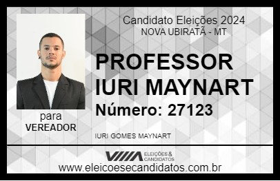 Candidato PROFESSOR IURI MAYNART 2024 - NOVA UBIRATÃ - Eleições