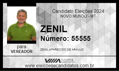 Candidato ZENIL 2024 - NOVO MUNDO - Eleições