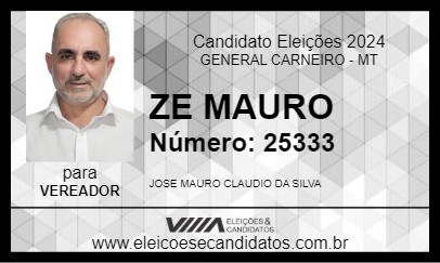 Candidato ZE MAURO 2024 - GENERAL CARNEIRO - Eleições