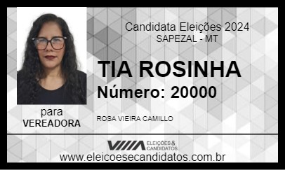 Candidato TIA ROSINHA 2024 - SAPEZAL - Eleições