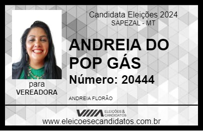 Candidato ANDREIA DO POP GÁS 2024 - SAPEZAL - Eleições