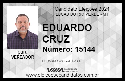 Candidato EDUARDO CRUZ 2024 - LUCAS DO RIO VERDE - Eleições