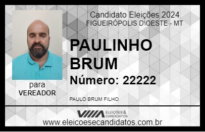 Candidato PAULINHO BRUM 2024 - FIGUEIRÓPOLIS D\OESTE - Eleições