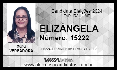 Candidato ELISÂNGELA DA AUTOESCOLA 2024 - TAPURAH - Eleições