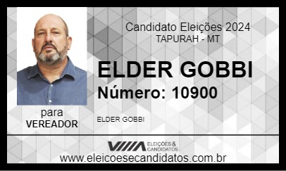 Candidato ELDER GOBBI 2024 - TAPURAH - Eleições