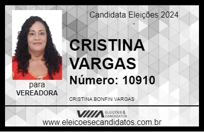 Candidato CRISTINA VARGAS 2024 - TAPURAH - Eleições