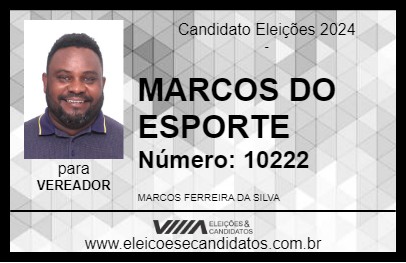 Candidato MARCÃO DO ESPORTE 2024 - TAPURAH - Eleições