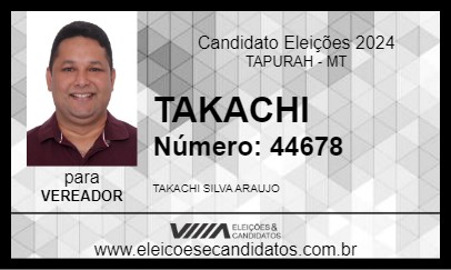 Candidato TAKACHI 2024 - TAPURAH - Eleições