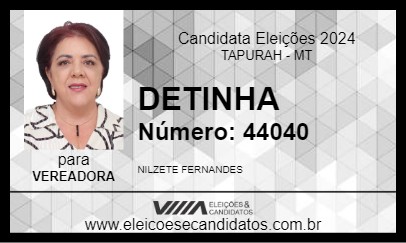 Candidato DETINHA 2024 - TAPURAH - Eleições