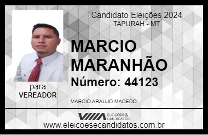 Candidato MARCIO MARANHÃO 2024 - TAPURAH - Eleições