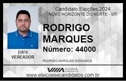 Candidato RODRIGO MARQUES 2024 - NOVO HORIZONTE DO NORTE - Eleições