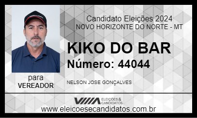 Candidato KIKO DO BAR 2024 - NOVO HORIZONTE DO NORTE - Eleições