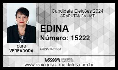 Candidato EDINA 2024 - ARAPUTANGA - Eleições