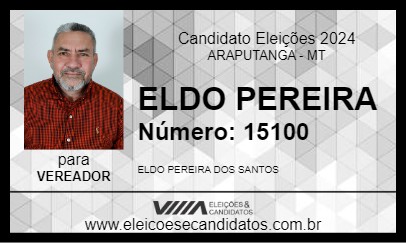 Candidato ELDO PEREIRA 2024 - ARAPUTANGA - Eleições