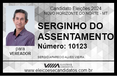 Candidato SERGINHO DO ASSENTAMENTO 2024 - NOVO HORIZONTE DO NORTE - Eleições