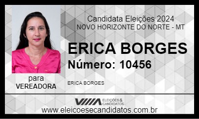 Candidato ERICA BORGES 2024 - NOVO HORIZONTE DO NORTE - Eleições