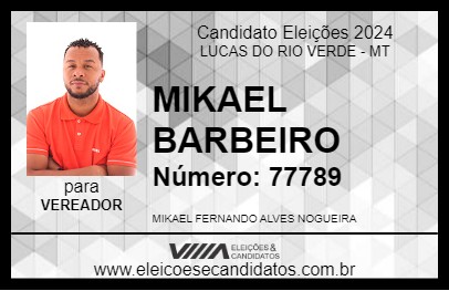 Candidato MIKAEL BARBEIRO 2024 - LUCAS DO RIO VERDE - Eleições