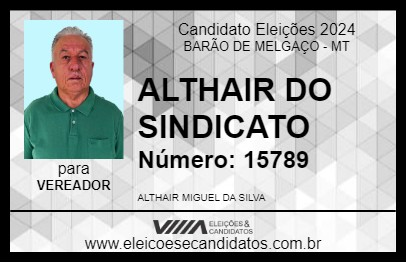 Candidato ALTHAIR DO SINDICATO 2024 - BARÃO DE MELGAÇO - Eleições