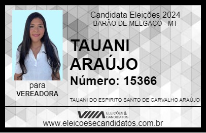 Candidato TAUANI ARAÚJO 2024 - BARÃO DE MELGAÇO - Eleições