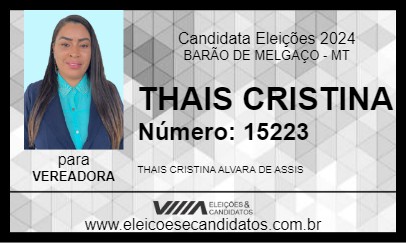 Candidato THAIS CRISTINA 2024 - BARÃO DE MELGAÇO - Eleições