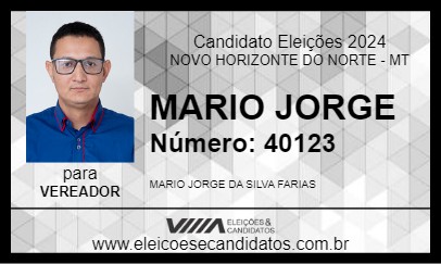 Candidato MARIO JORGE 2024 - NOVO HORIZONTE DO NORTE - Eleições