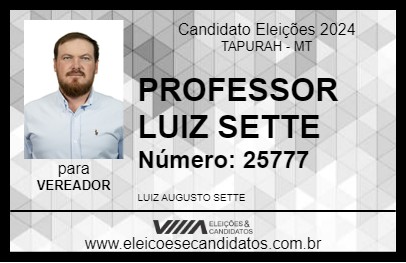 Candidato PROFESSOR LUIZ SETTE 2024 - TAPURAH - Eleições