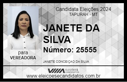 Candidato JANETE DA SILVA 2024 - TAPURAH - Eleições