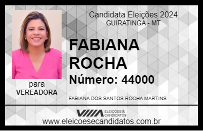 Candidato FABIANA ROCHA 2024 - GUIRATINGA - Eleições