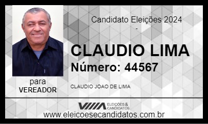 Candidato CLAUDIO LIMA 2024 - GUIRATINGA - Eleições