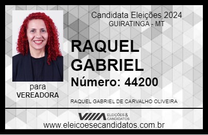 Candidato RAQUEL GABRIEL 2024 - GUIRATINGA - Eleições