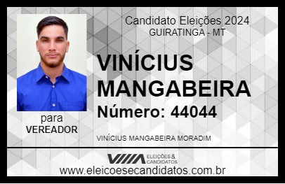 Candidato VINÍCIUS MANGABEIRA 2024 - GUIRATINGA - Eleições