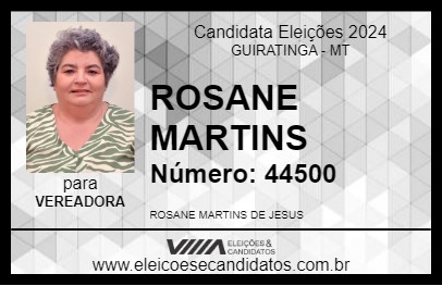 Candidato ROSANE MARTINS 2024 - GUIRATINGA - Eleições