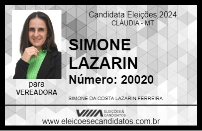 Candidato SIMONE LAZARIN 2024 - CLÁUDIA - Eleições