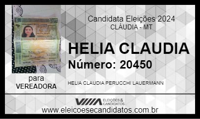 Candidato HELIA CLAUDIA 2024 - CLÁUDIA - Eleições