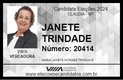 Candidato JANETE TRINDADE 2024 - CLÁUDIA - Eleições