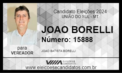 Candidato JOAO BORELLI 2024 - UNIÃO DO SUL - Eleições