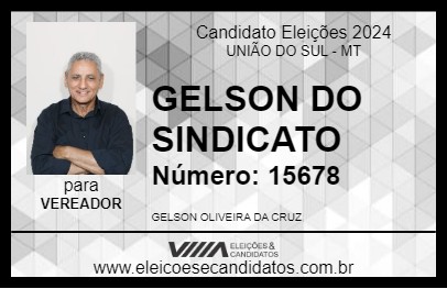 Candidato GELSON DO SINDICATO 2024 - UNIÃO DO SUL - Eleições