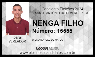 Candidato NENGA FILHO 2024 - SANTO ANTÔNIO DO LEVERGER - Eleições