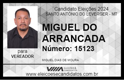 Candidato MIGUEL DO ARRANCADA 2024 - SANTO ANTÔNIO DO LEVERGER - Eleições