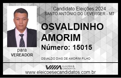 Candidato OSVALDINHO AMORIM 2024 - SANTO ANTÔNIO DO LEVERGER - Eleições