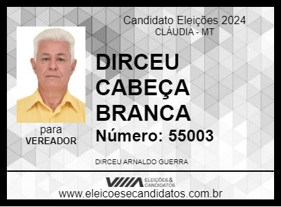 Candidato DIRCEU CABEÇA BRANCA 2024 - CLÁUDIA - Eleições