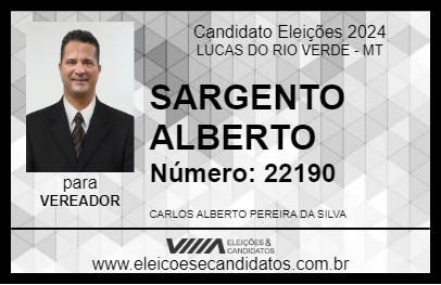 Candidato SARGENTO ALBERTO 2024 - LUCAS DO RIO VERDE - Eleições