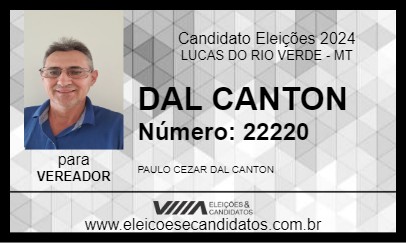 Candidato DAL CANTON 2024 - LUCAS DO RIO VERDE - Eleições