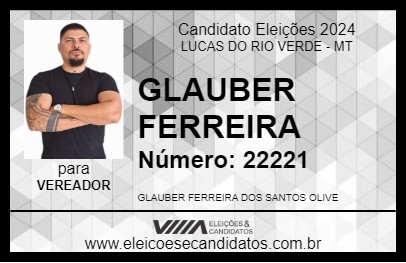 Candidato GLAUBER FERREIRA 2024 - LUCAS DO RIO VERDE - Eleições