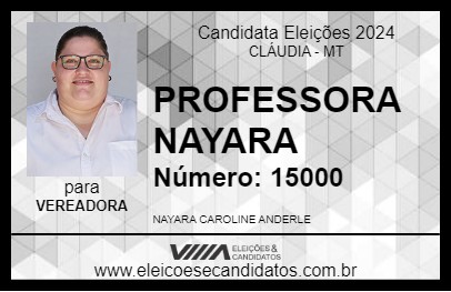 Candidato PROFESSORA NAYARA 2024 - CLÁUDIA - Eleições