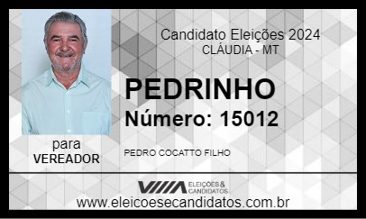 Candidato PEDRINHO 2024 - CLÁUDIA - Eleições