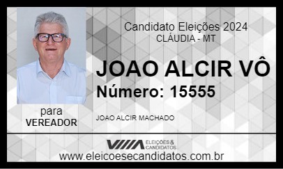 Candidato JOAO ALCIR VÔ 2024 - CLÁUDIA - Eleições